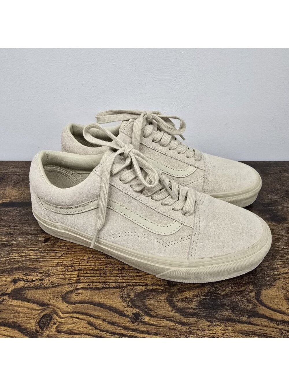 Vans Old Skool Shoes Mono Suede Men 7 / Women 8.5 Tan Classic Low Tops Skate EUC